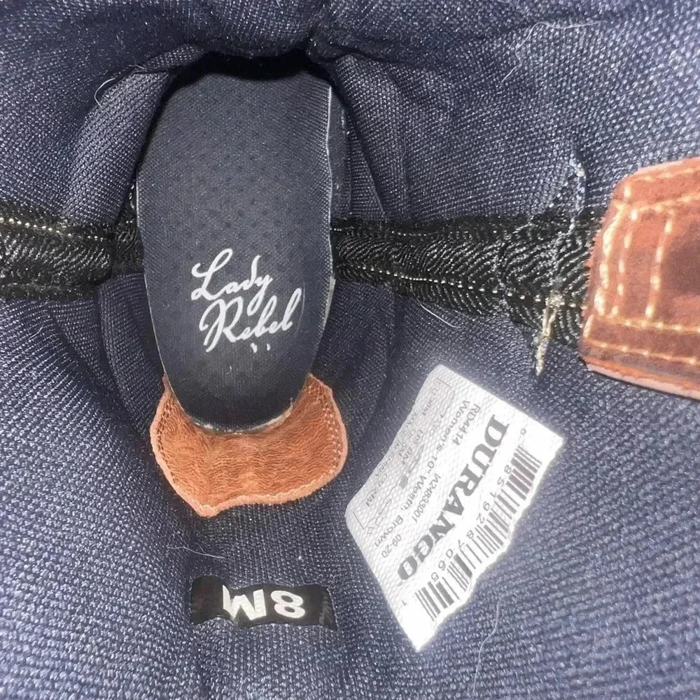 Ladies sz 8M Durango patriotic lady rebel red white blue flag boots - Picture 4 of 9